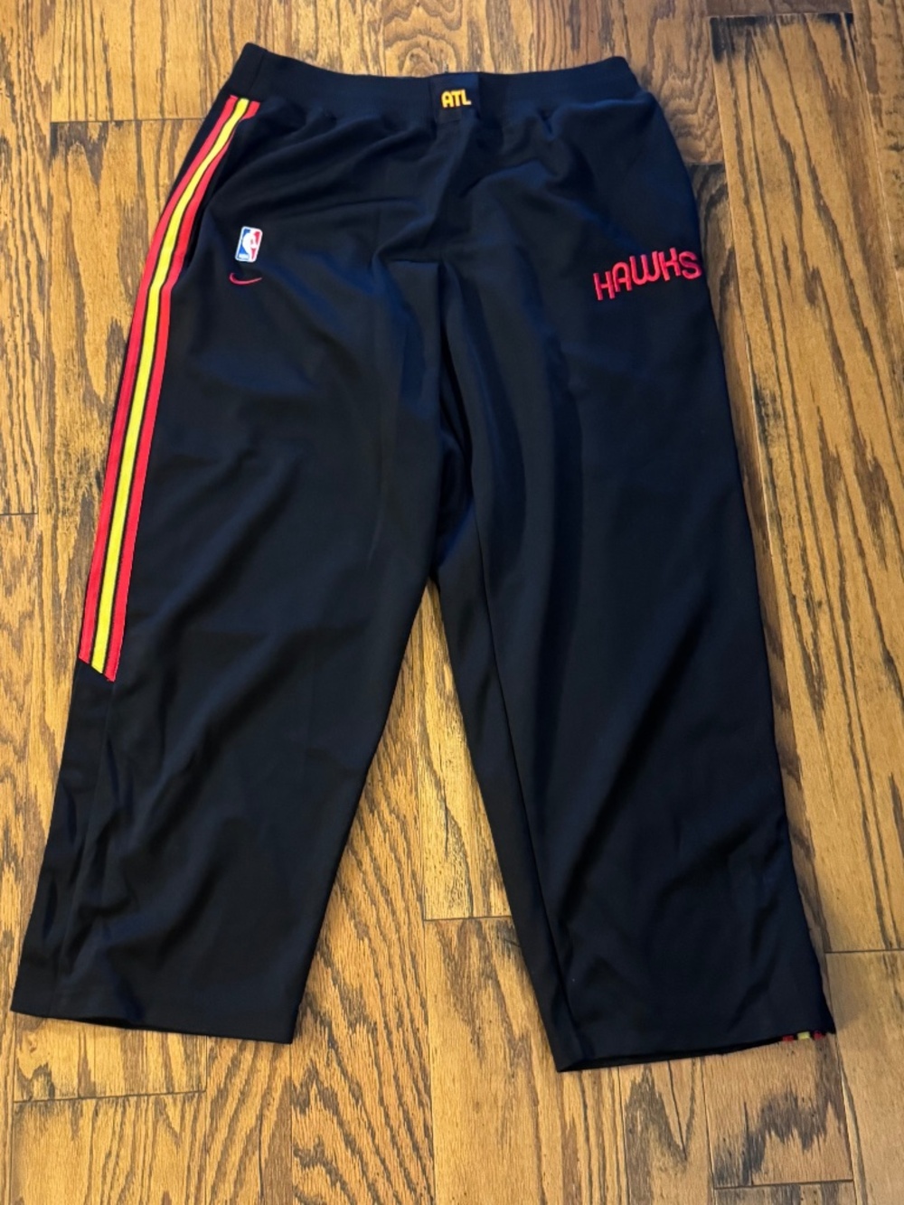Nike Atlanta Hawks NBA Warmup Snap Pants Men's Size XL Nike Team Sports Black 74
